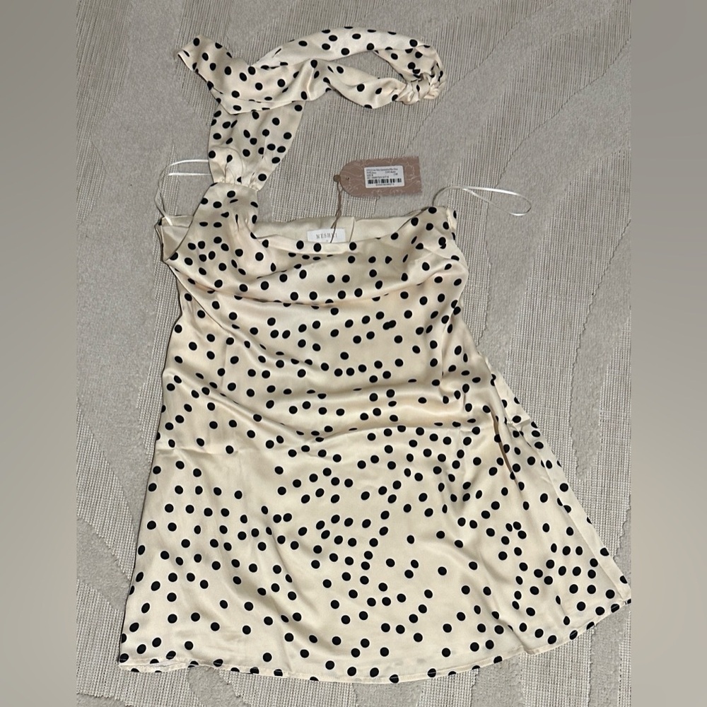 Meshki Cream and Black Polka Dot Dress - Picture 5 of 5
